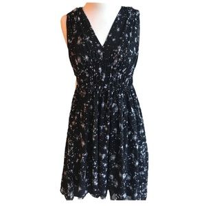 H&M Starbursts HI- LOW Black and White Summer Dress Size 6